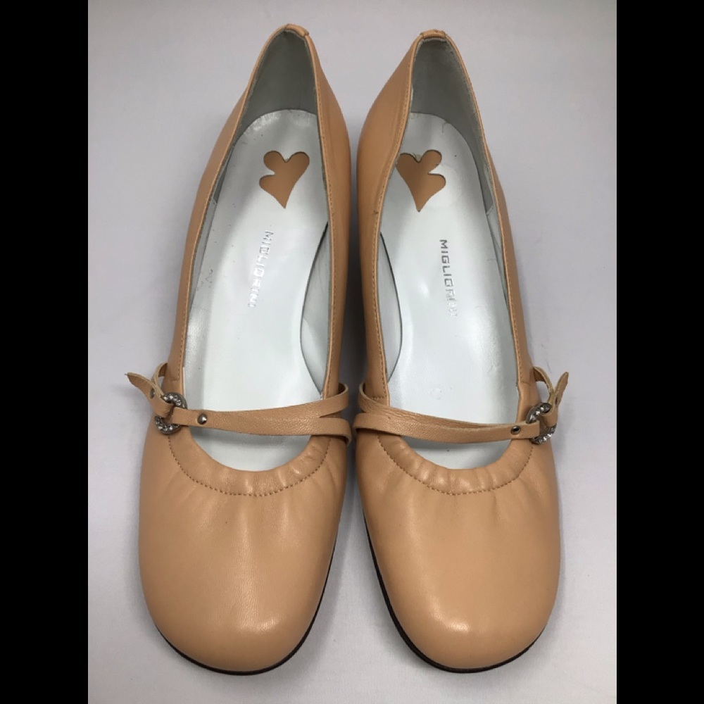 Migliorini leather kitten heel pumps